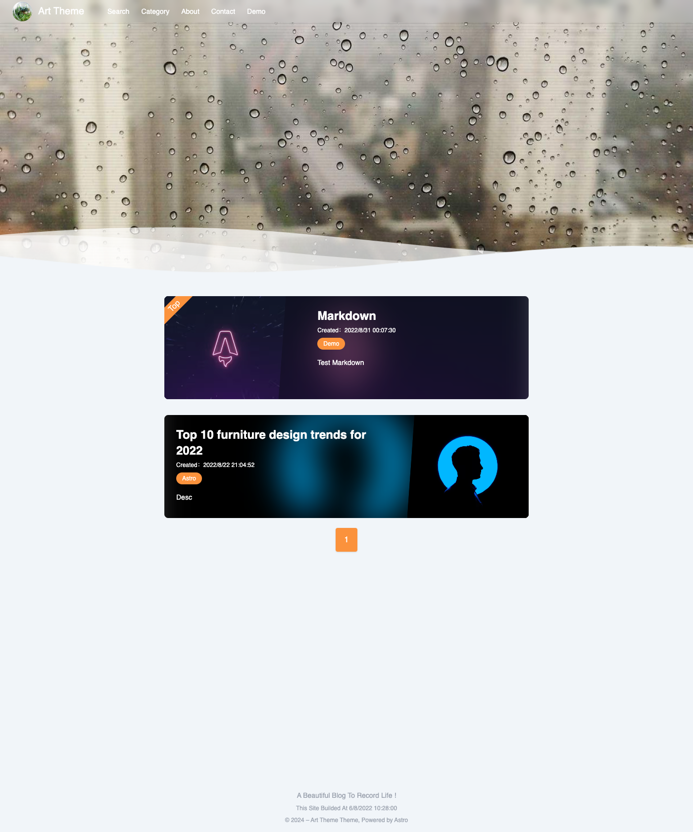 Screenshot of Art Theme