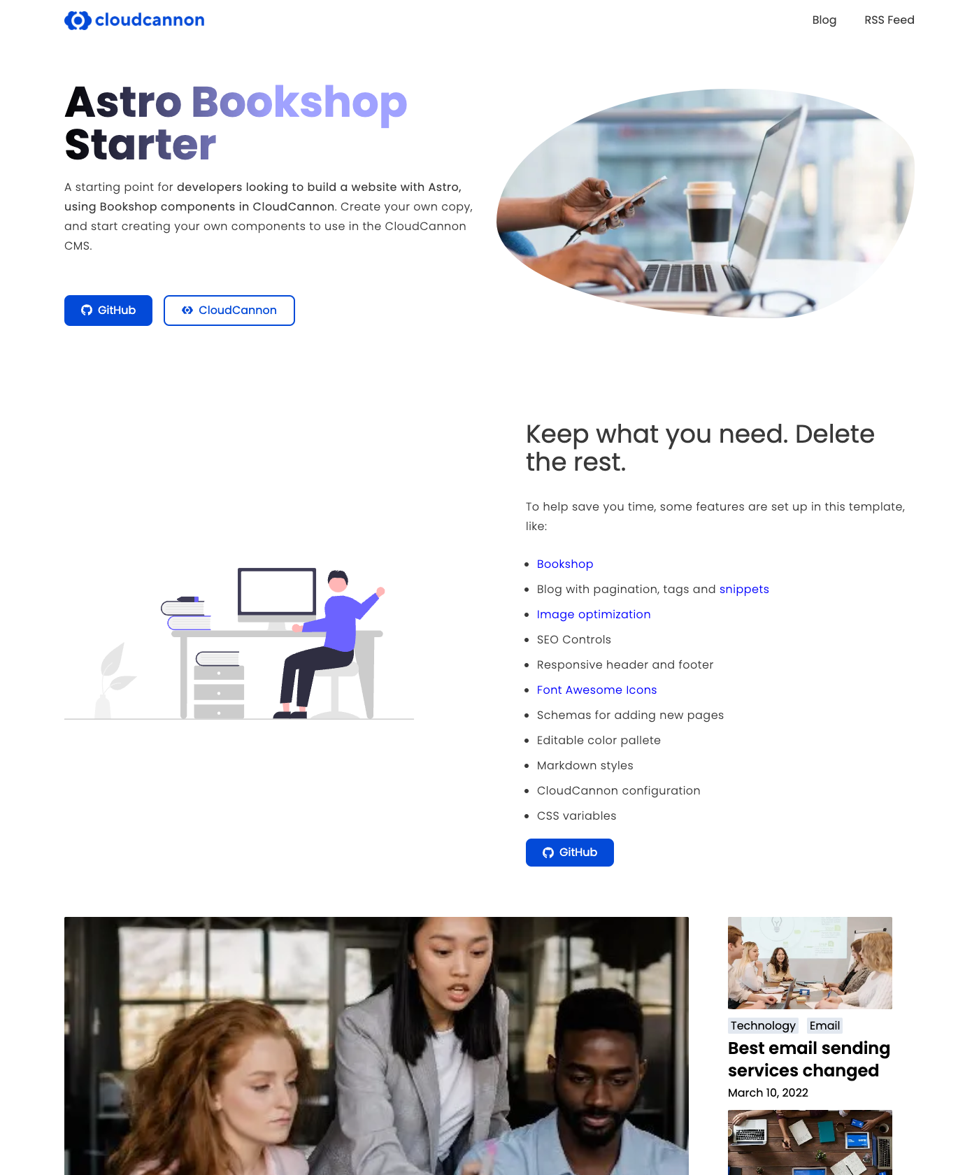 Screenshot of Astro Starter