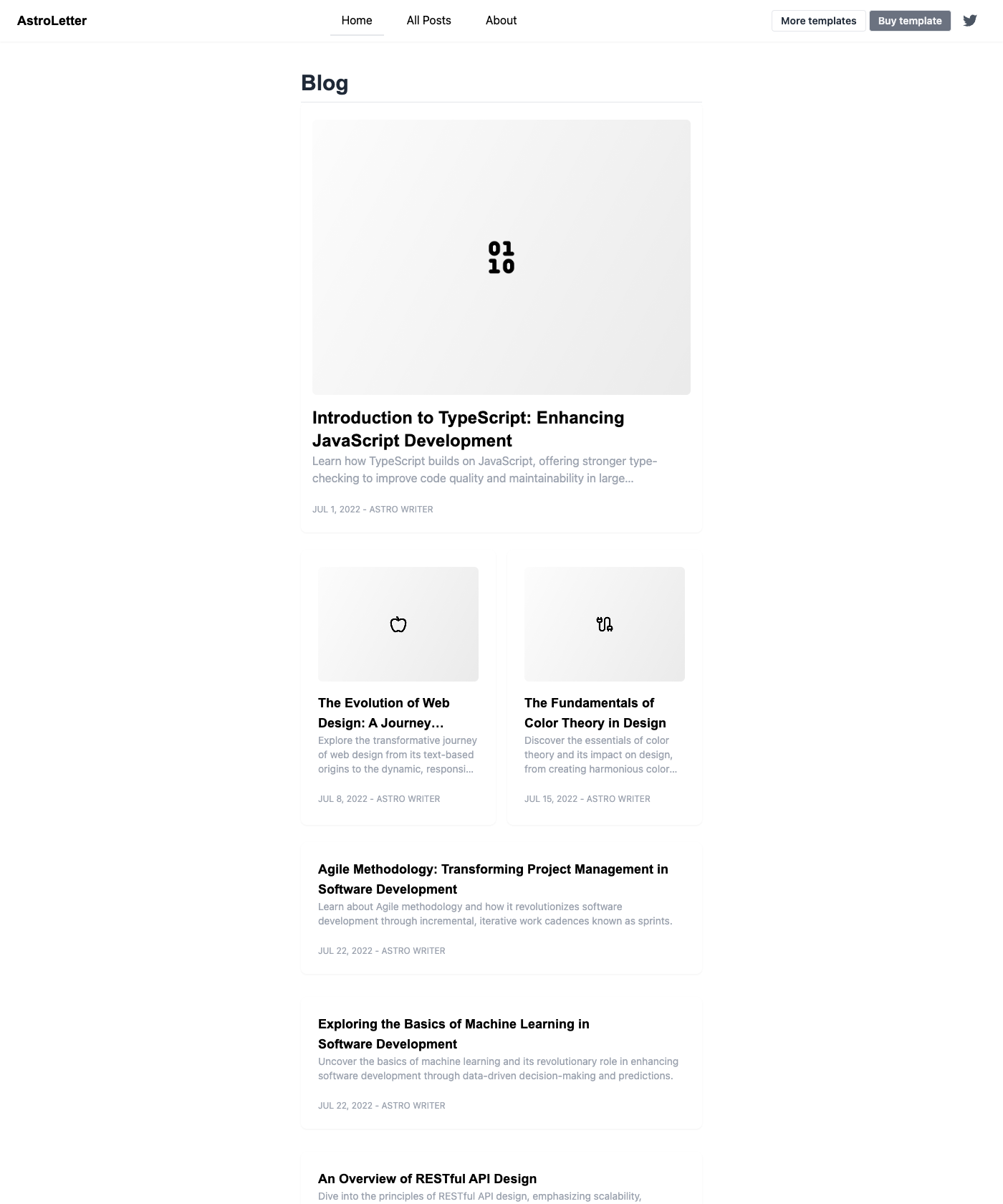 Screenshot of AstroLetter