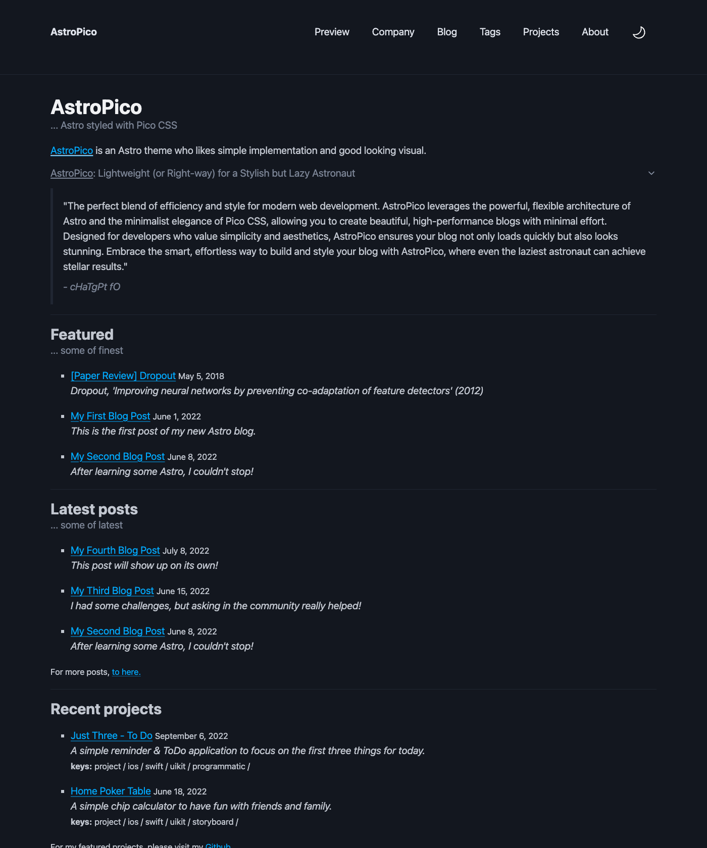 Screenshot of AstroPico