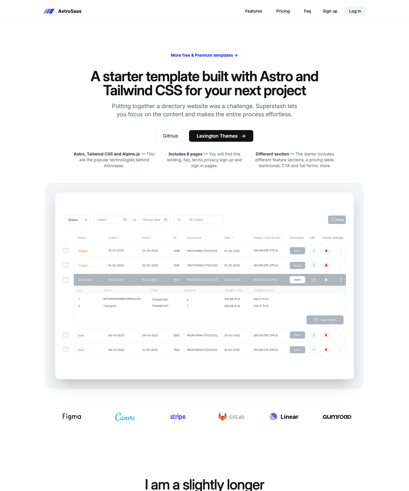 Screenshot of AstroSaas