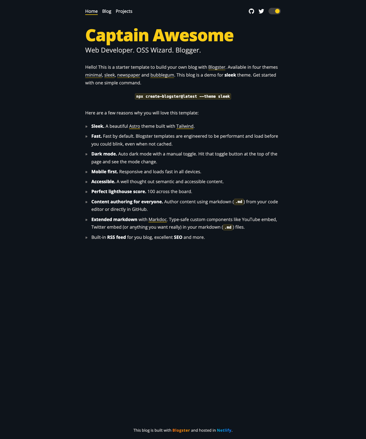 Screenshot of Blogster