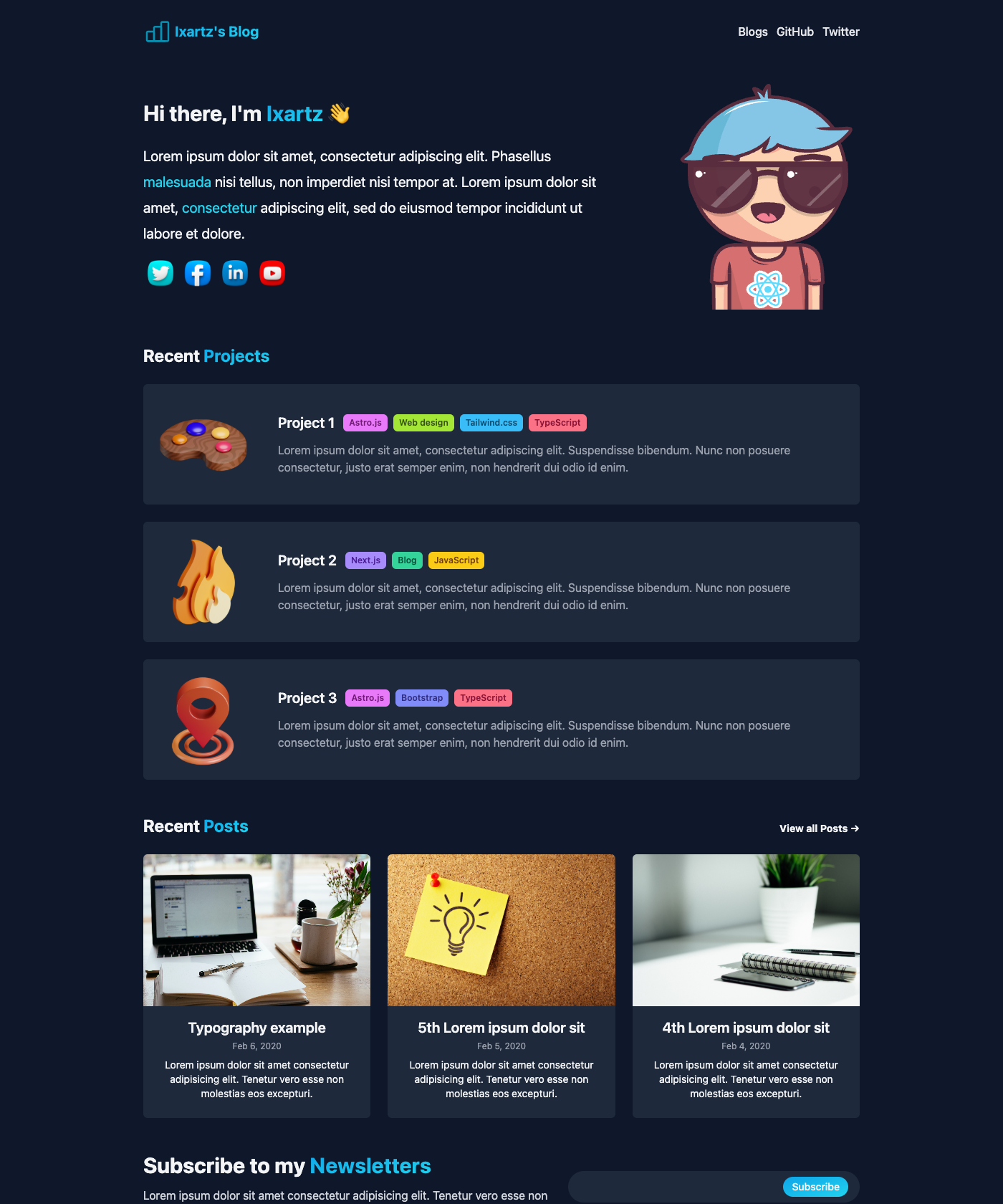 Screenshot of Astro Boilerplate