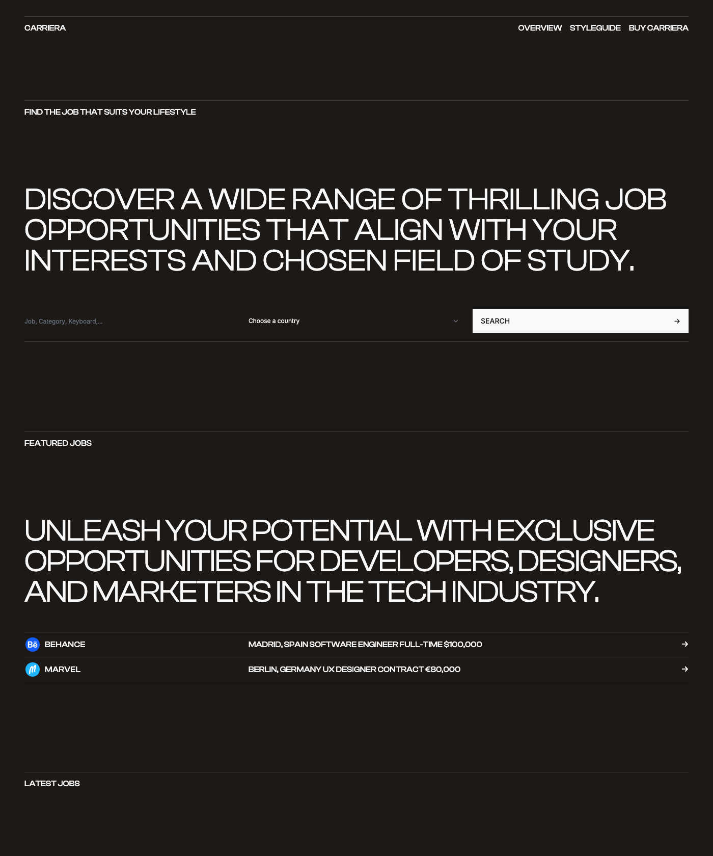 Screenshot of Carriera