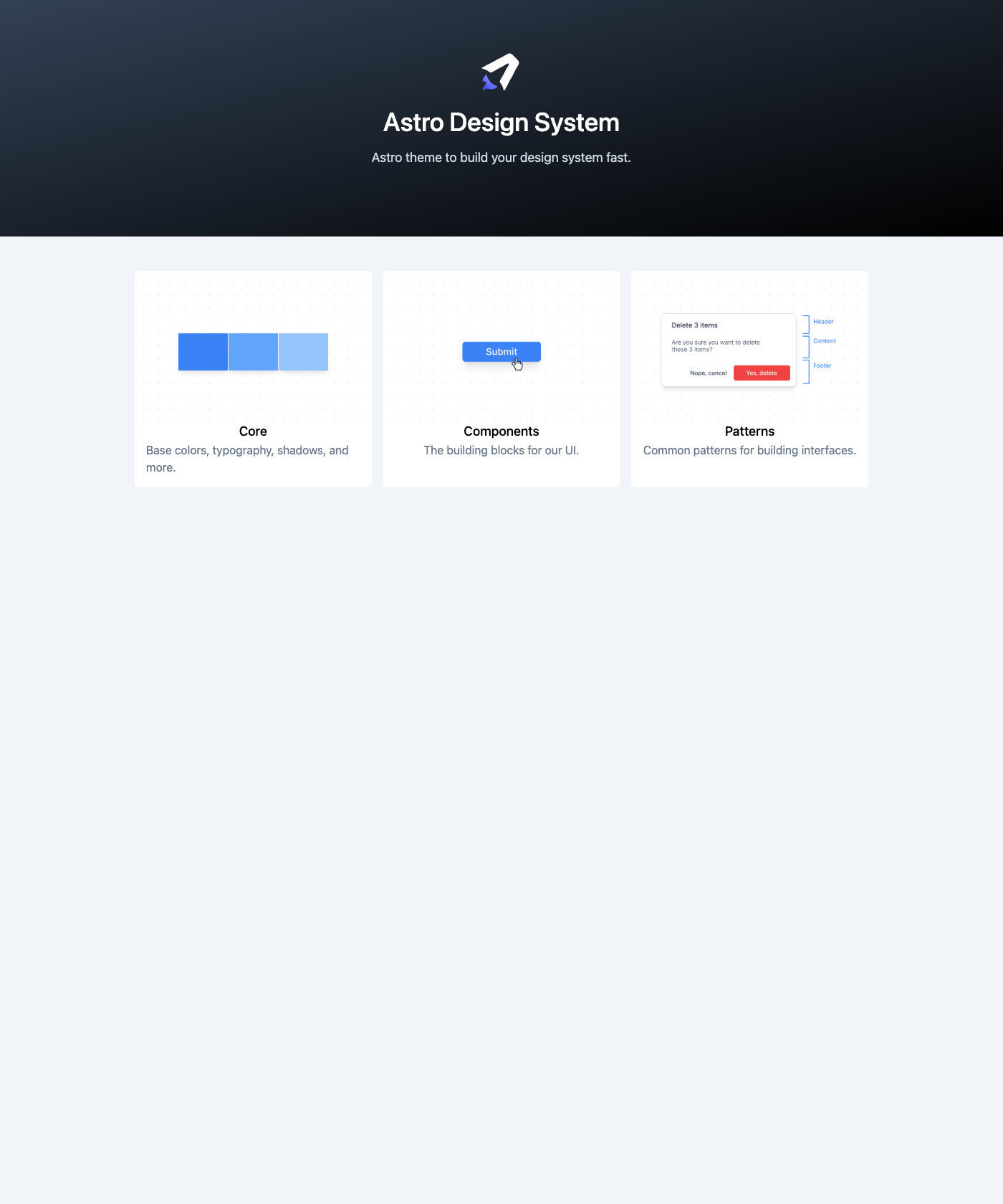 Screenshot of Astro Design System