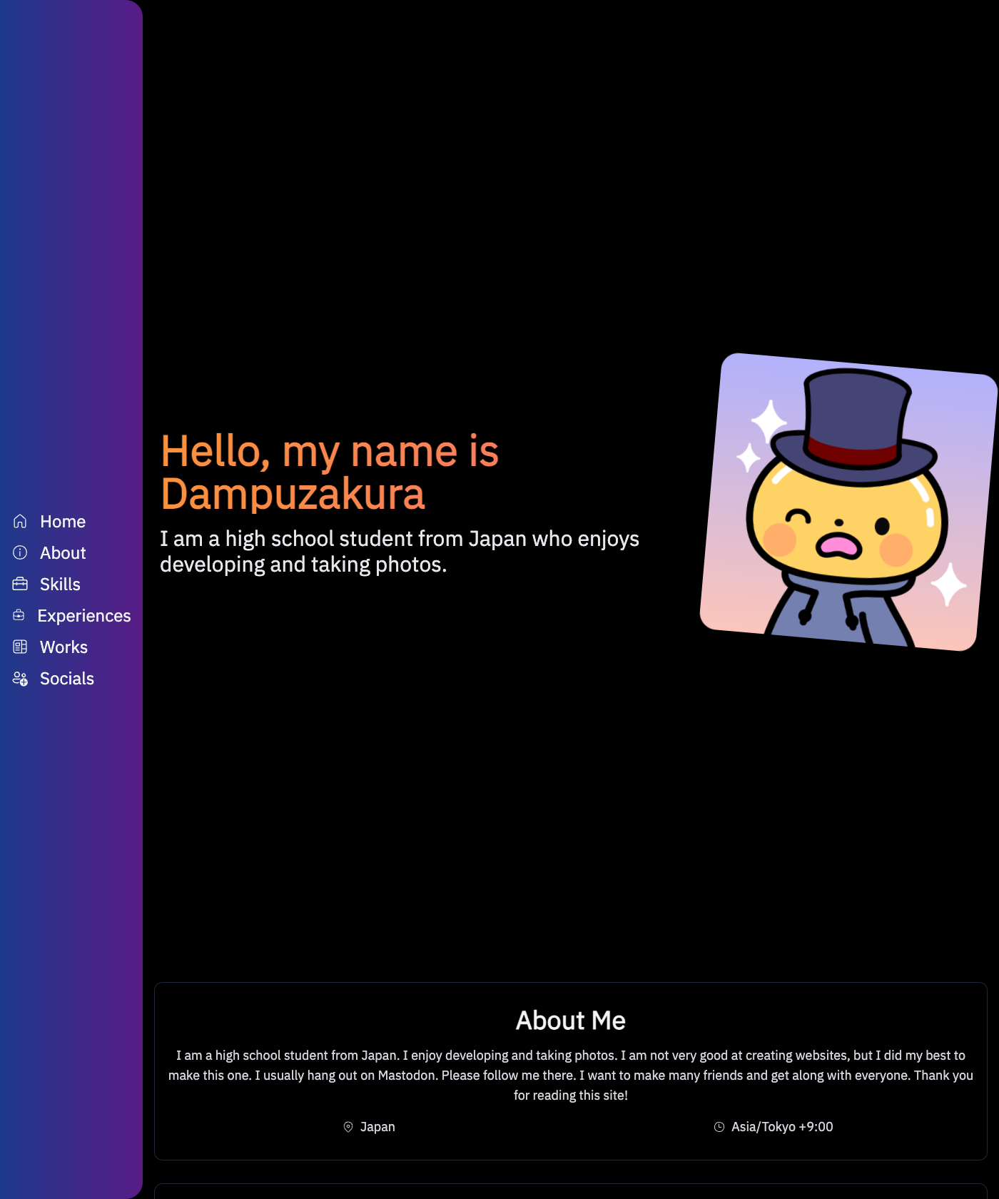 Screenshot of DZ Portfolio