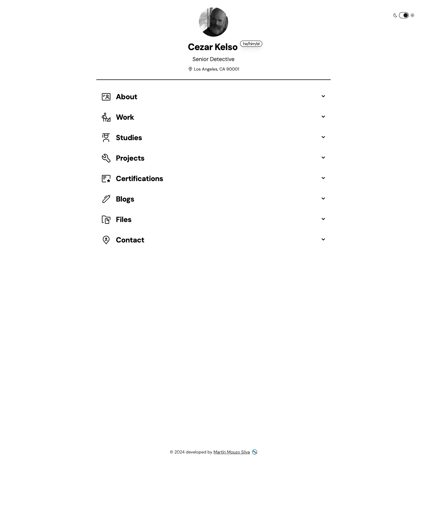 Screenshot of Esquelete CV