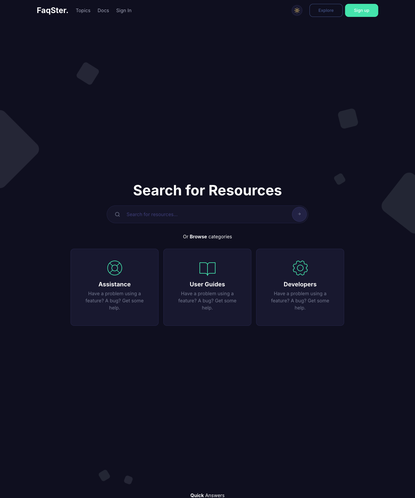 Screenshot of FaqSter