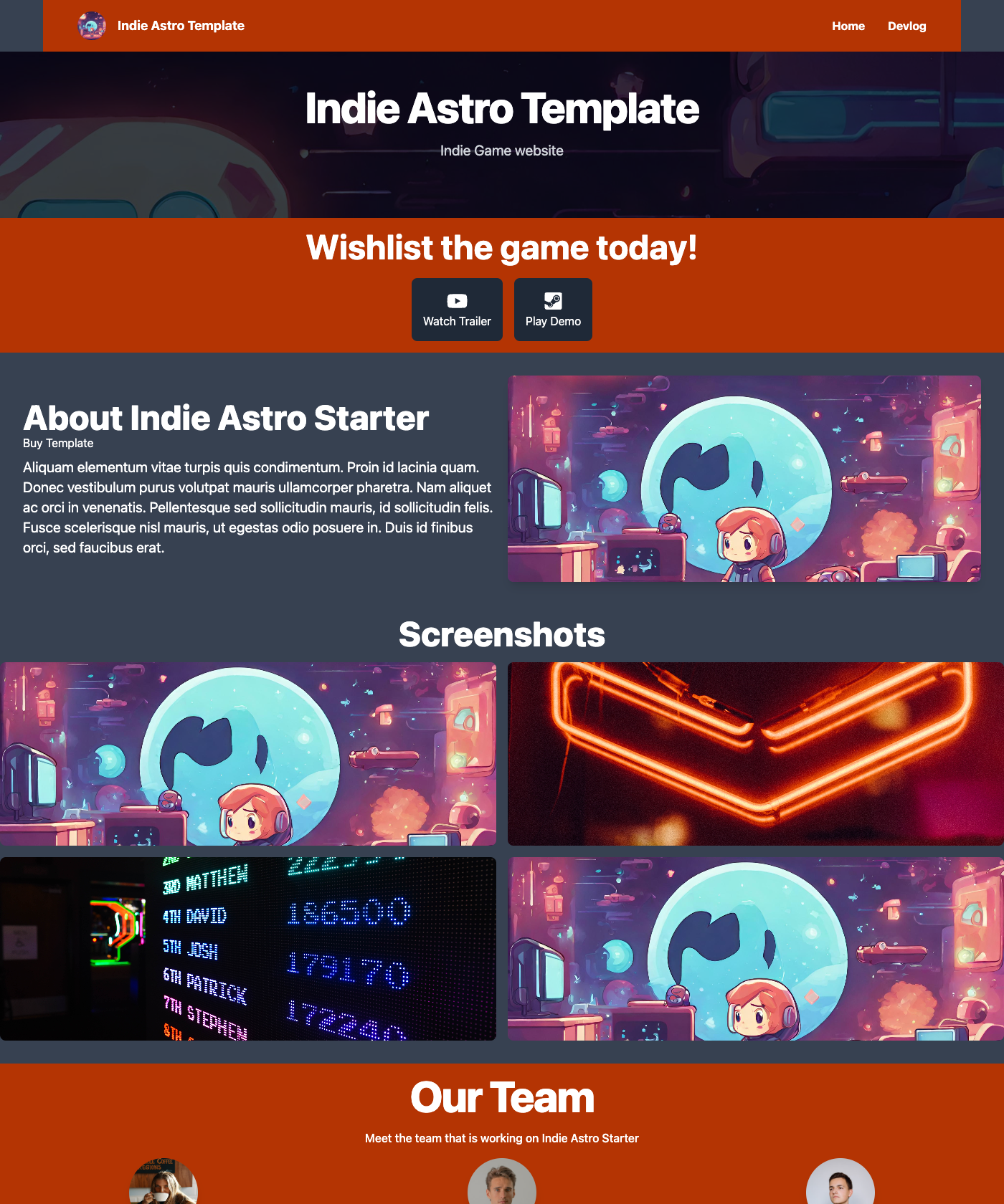 Screenshot of Indie Astro