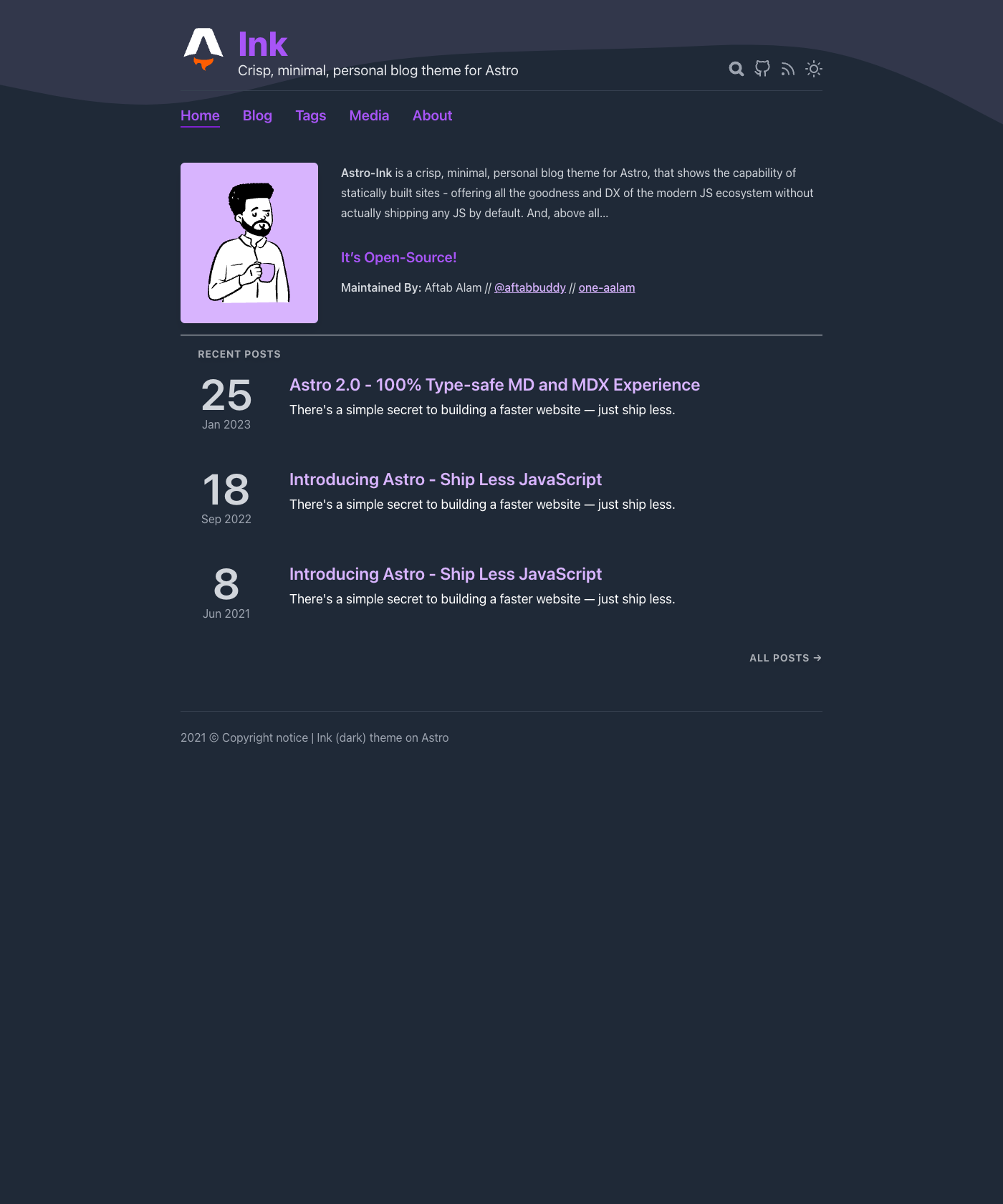 Screenshot of Astro Ink