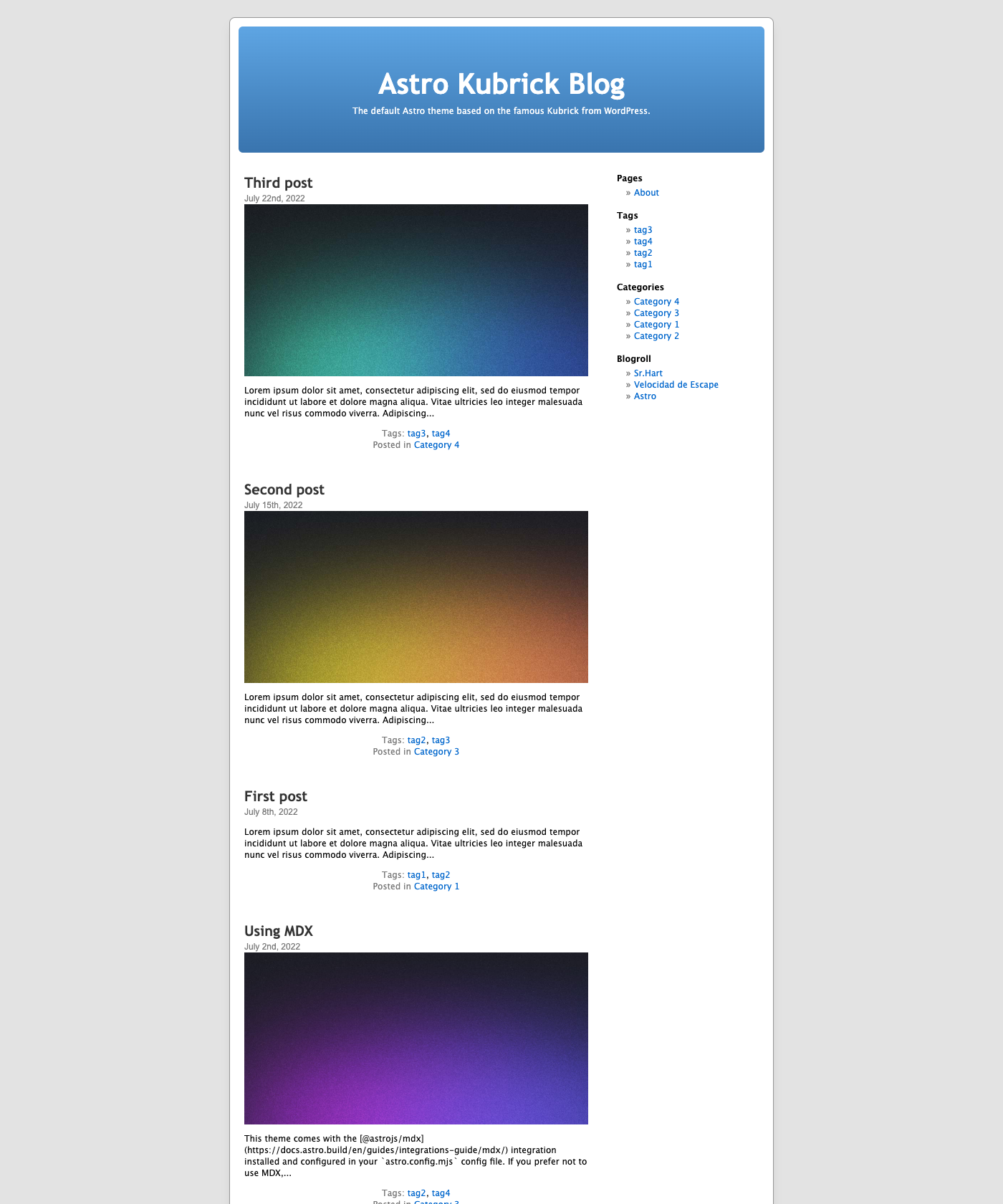 Screenshot of Kubrick Astro