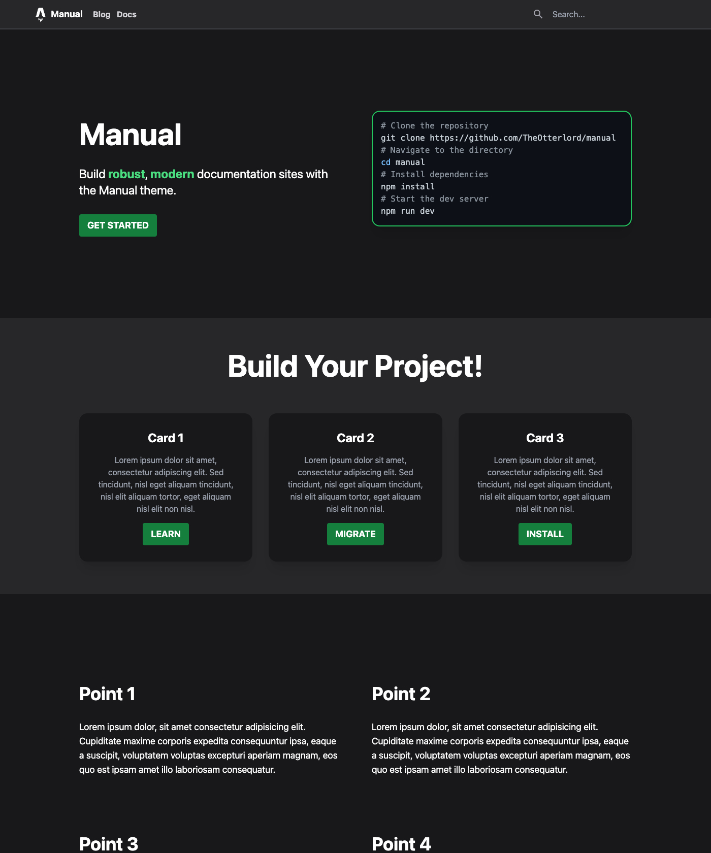 Screenshot of Manual