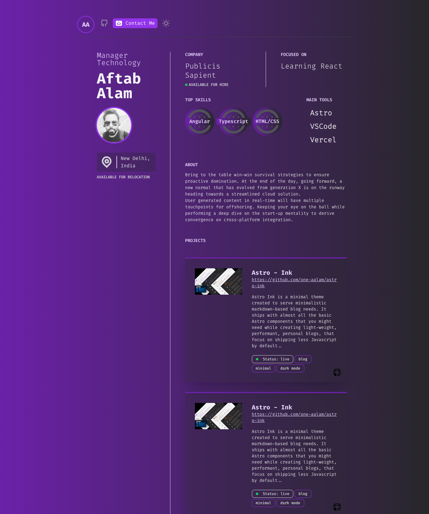 Screenshot of Astro Me