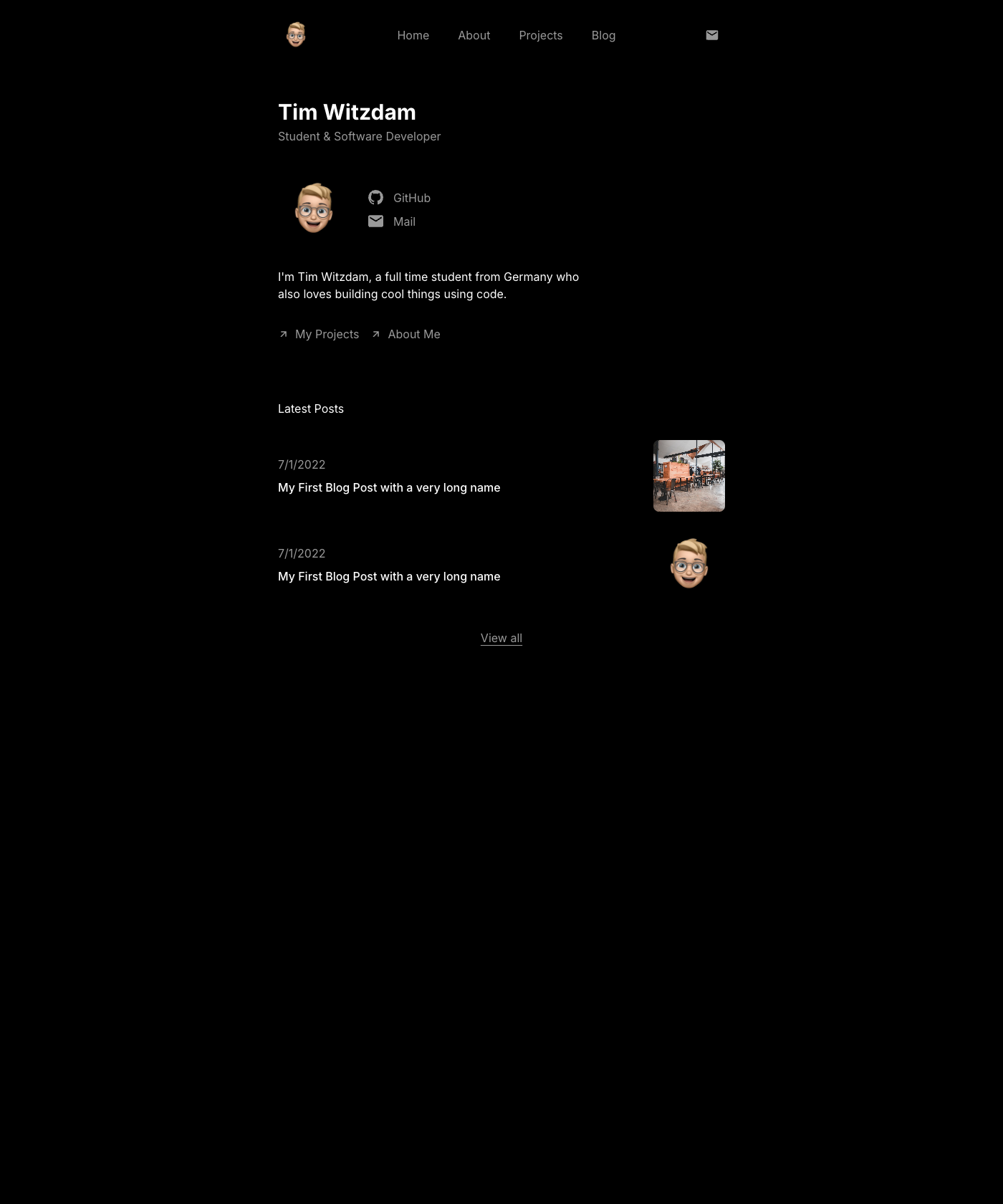 Screenshot of Minimal Portfolio