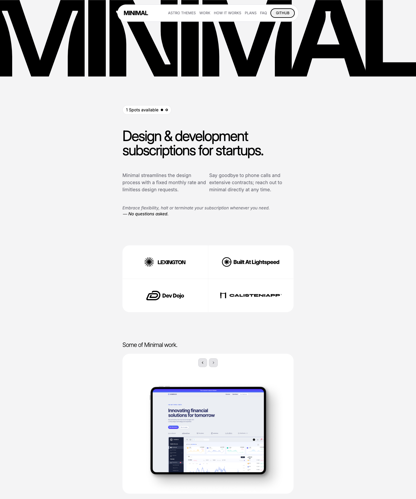 Screenshot of Minimalstudio