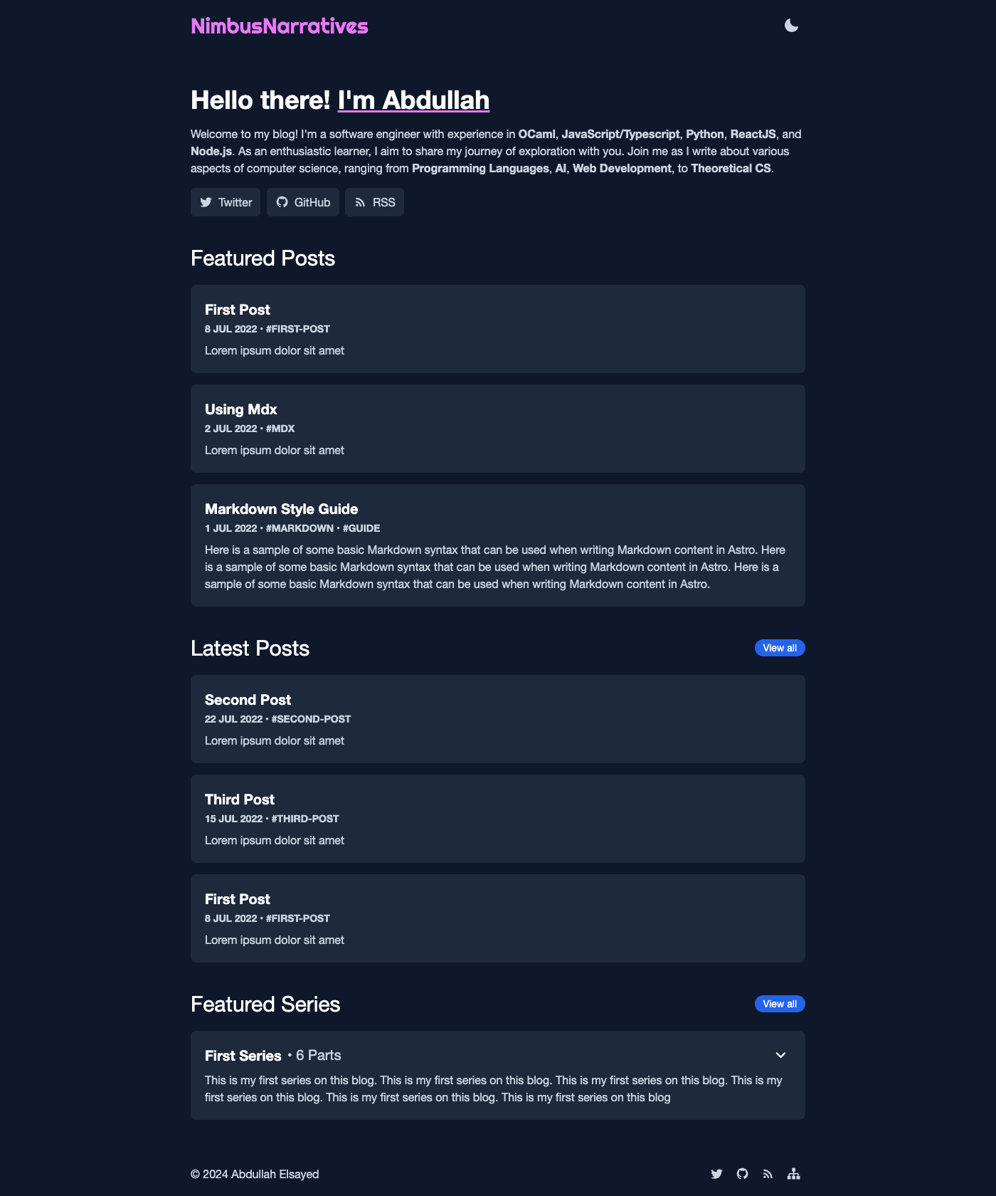 Screenshot of Nimbus Narratives