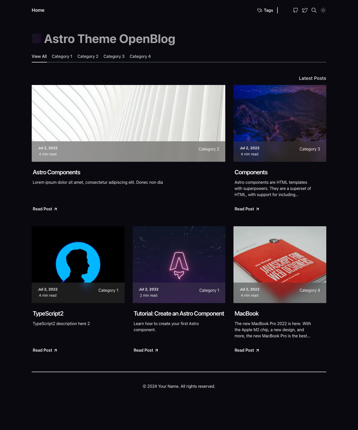 Screenshot of OpenBlog