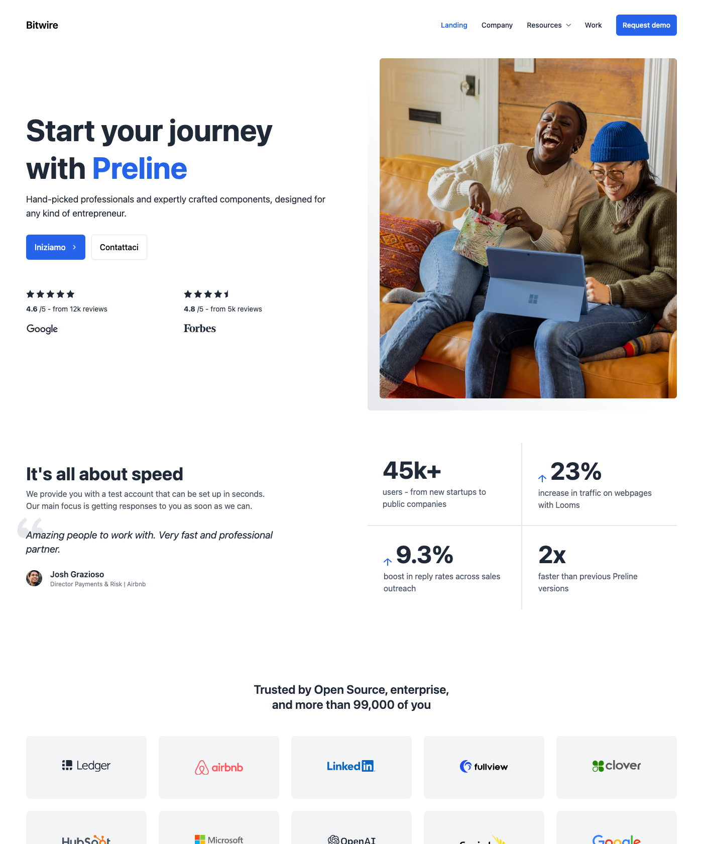 Screenshot of Astro Preline Template