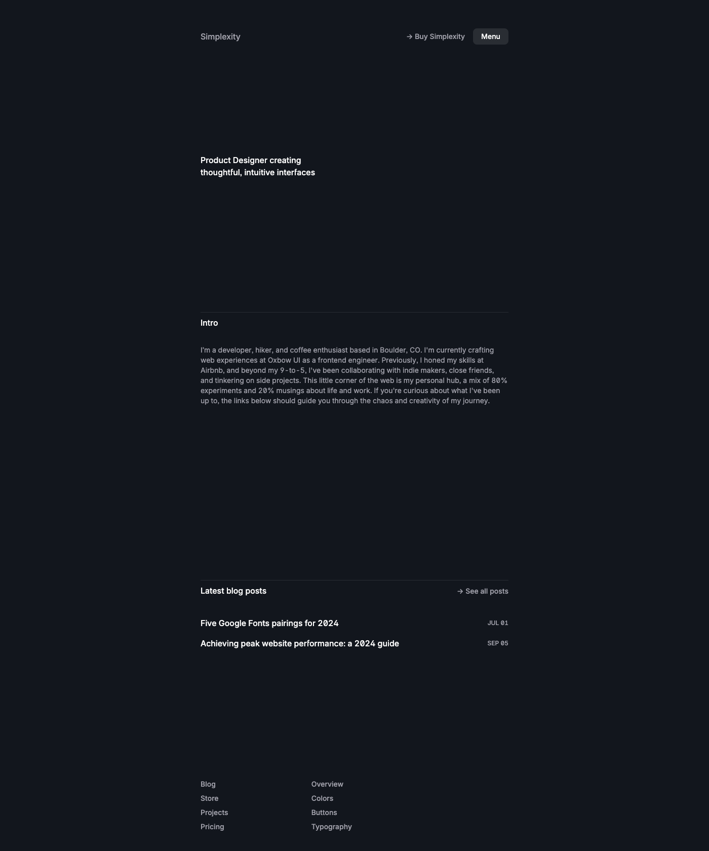 Screenshot of Simplexity