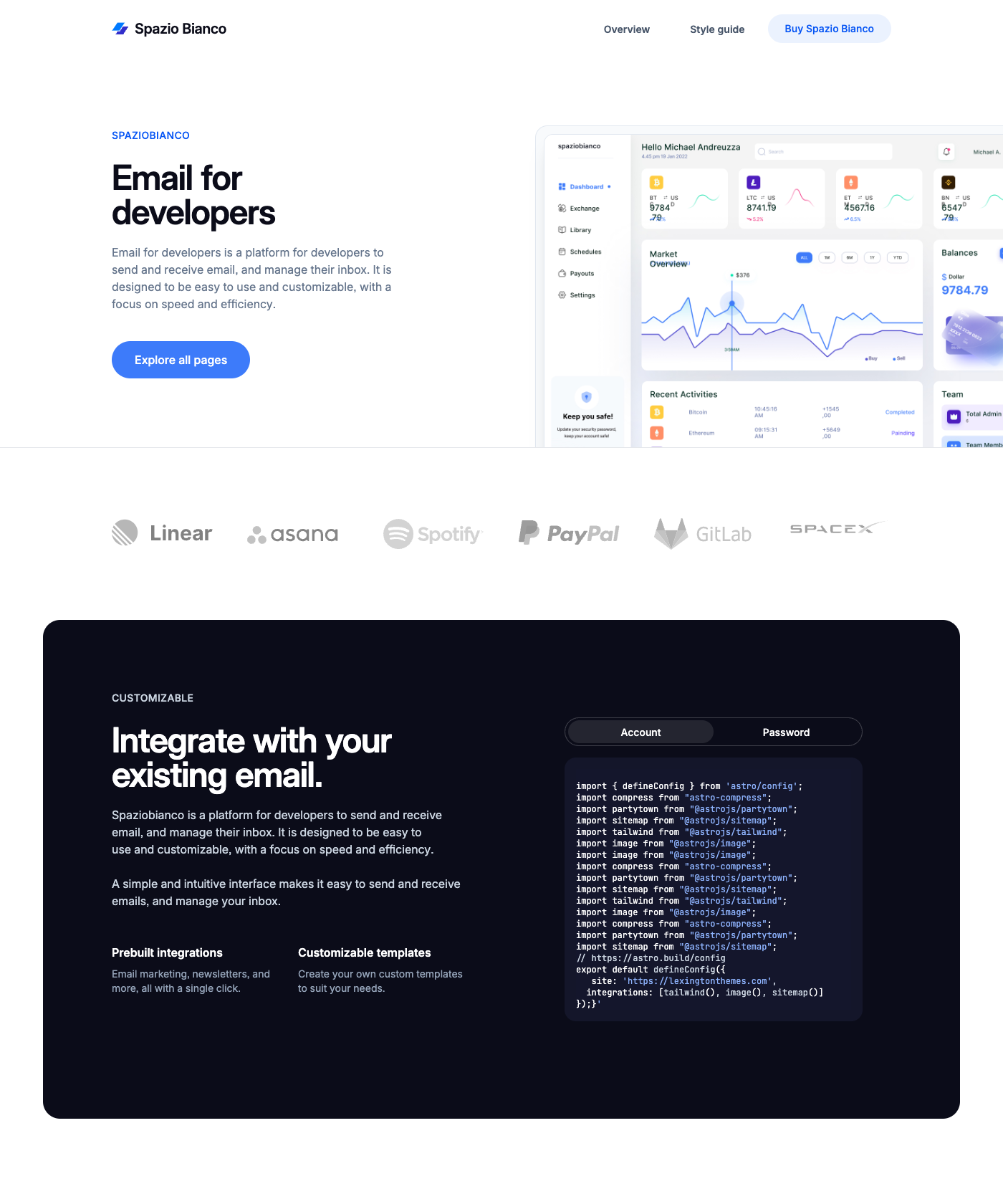 Screenshot of Spazio Bianco