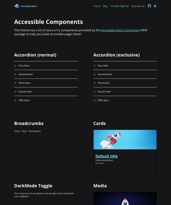 Screenshot of Accessible Astro Components