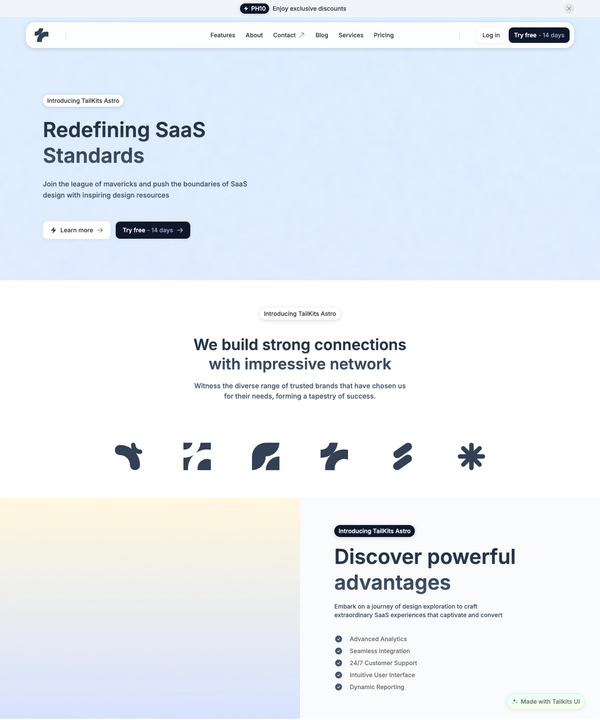 Screenshot of Tailkits Astro